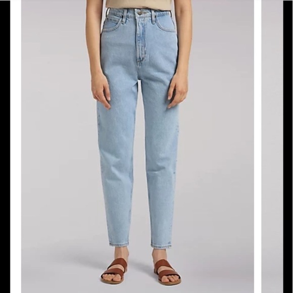 Vintage Lee High Waist Tapered Stone Wash 100% Cotton 10 Petite - Picture 4 of 14